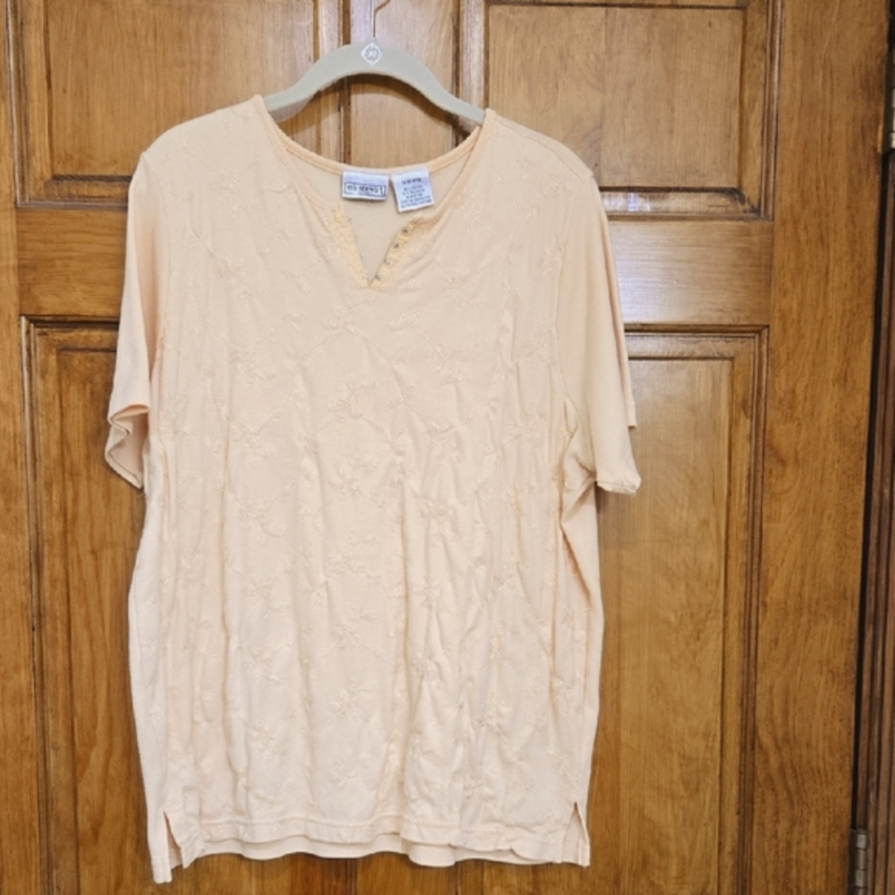 Erik Stewart Butter Yellow Textured Short Sleeve Top